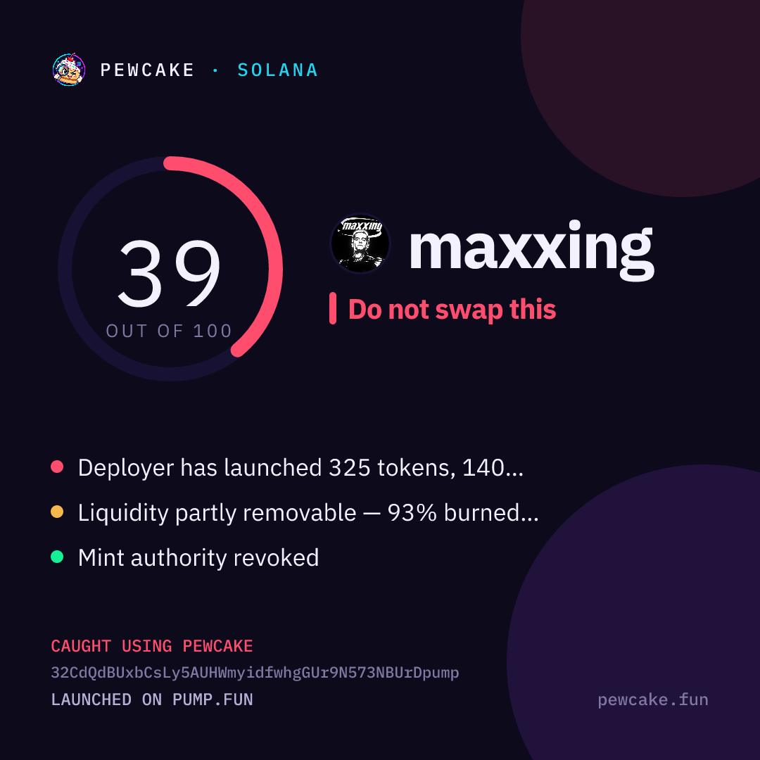 Pewcake risk card for maxxing