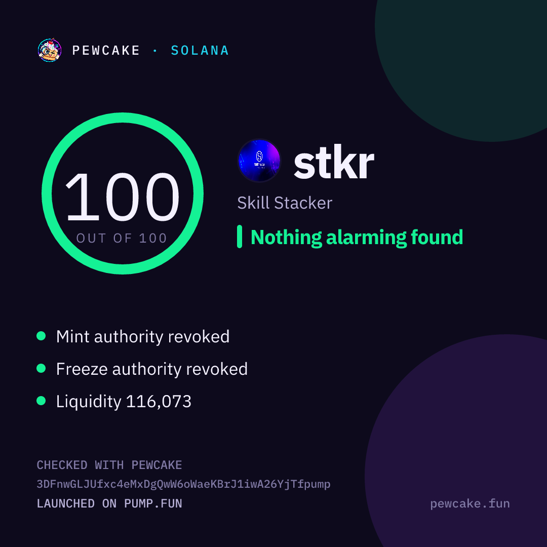 Pewcake risk card for stkr