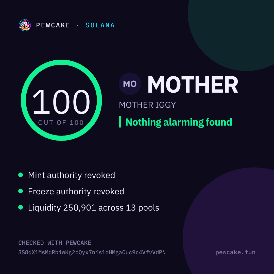 Pewcake risk card for MOTHER