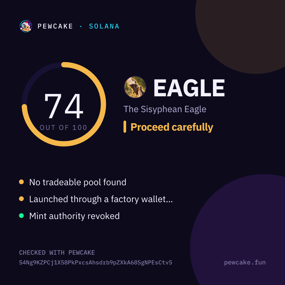 Pewcake risk card for EAGLE