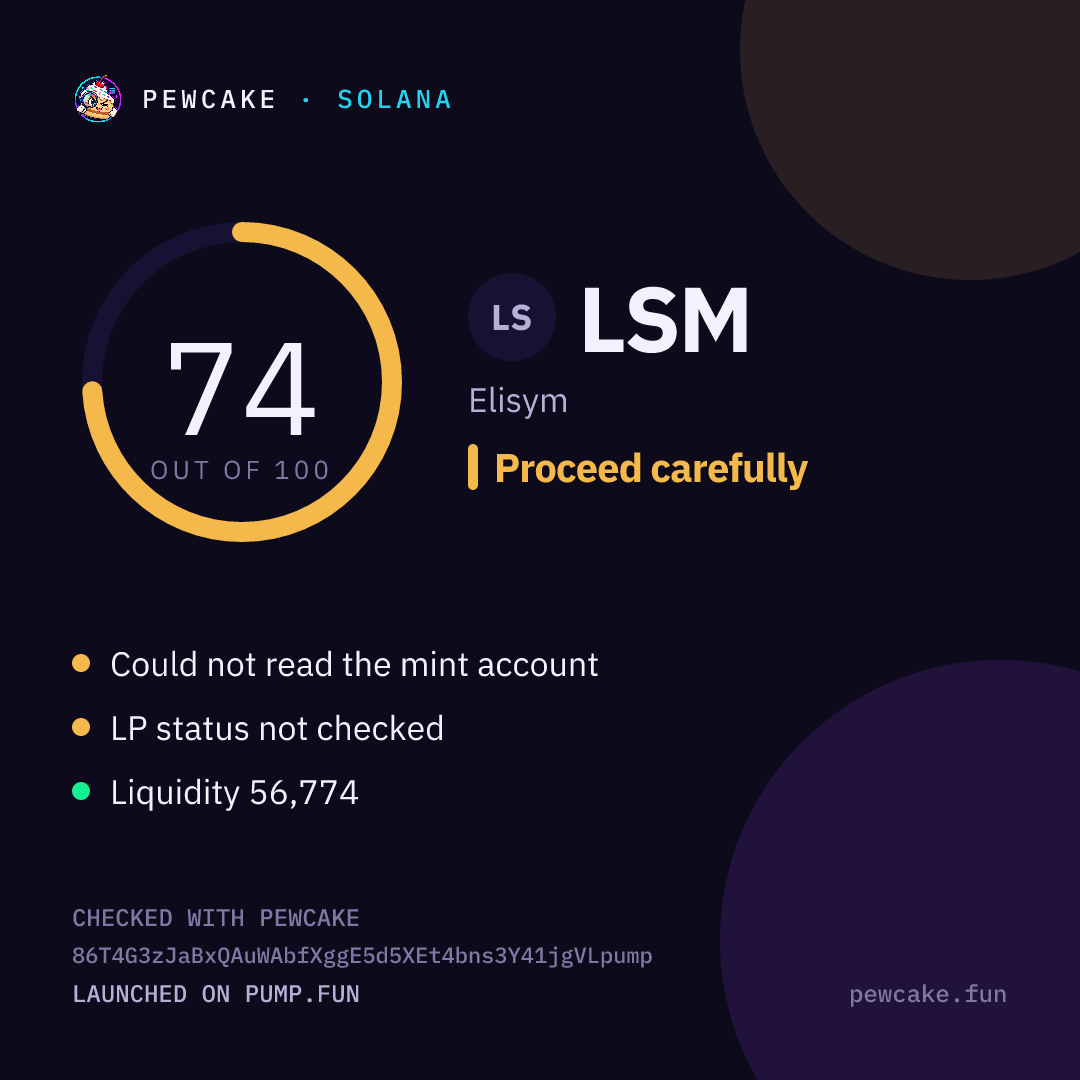 Pewcake risk card for LSM