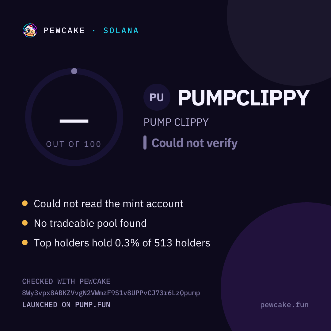 Pewcake risk card for PUMPCLIPPY