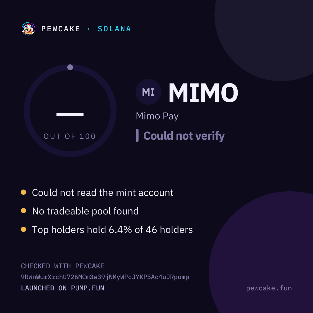 Pewcake risk card for MIMO