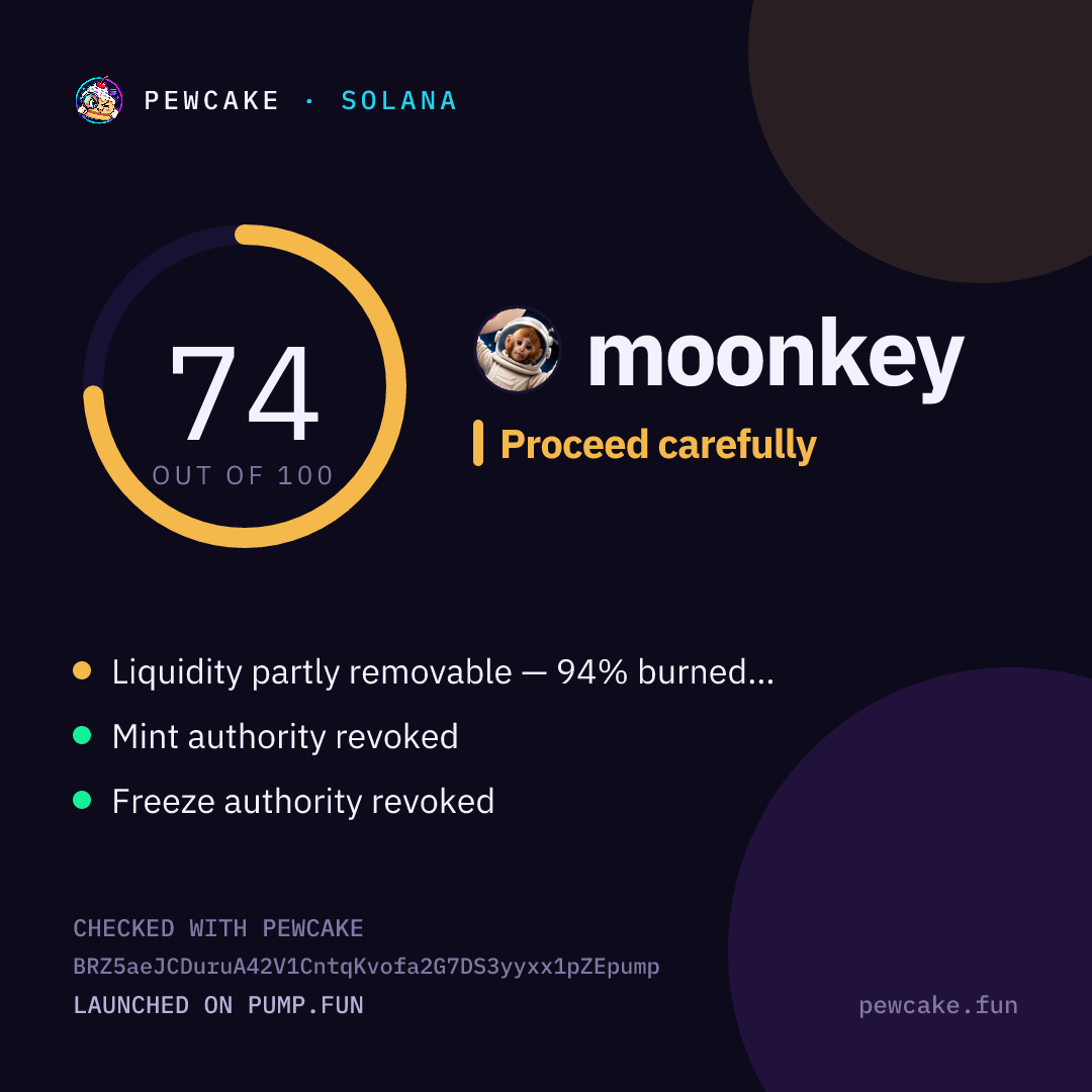Pewcake risk card for moonkey