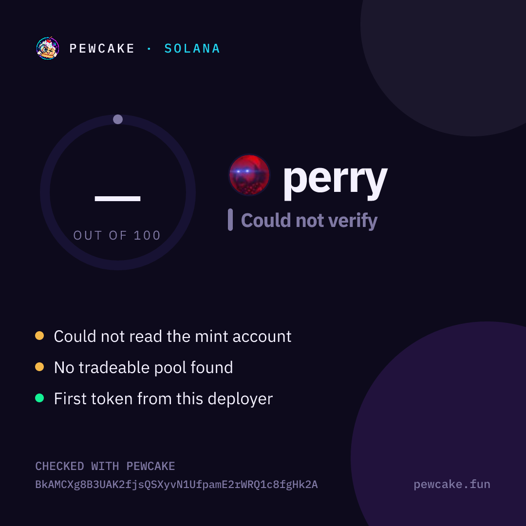 Pewcake risk card for perry