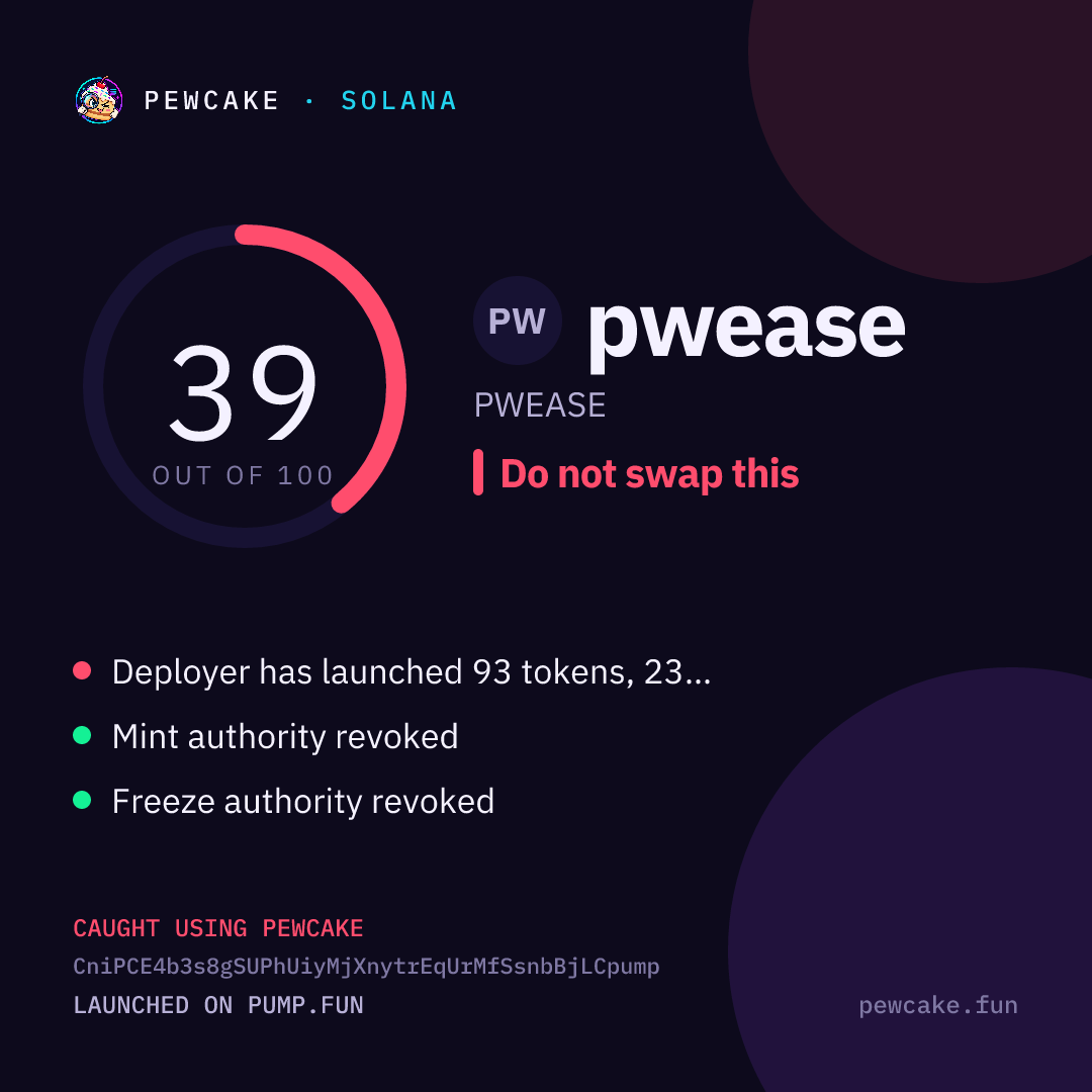 Pewcake risk card for pwease