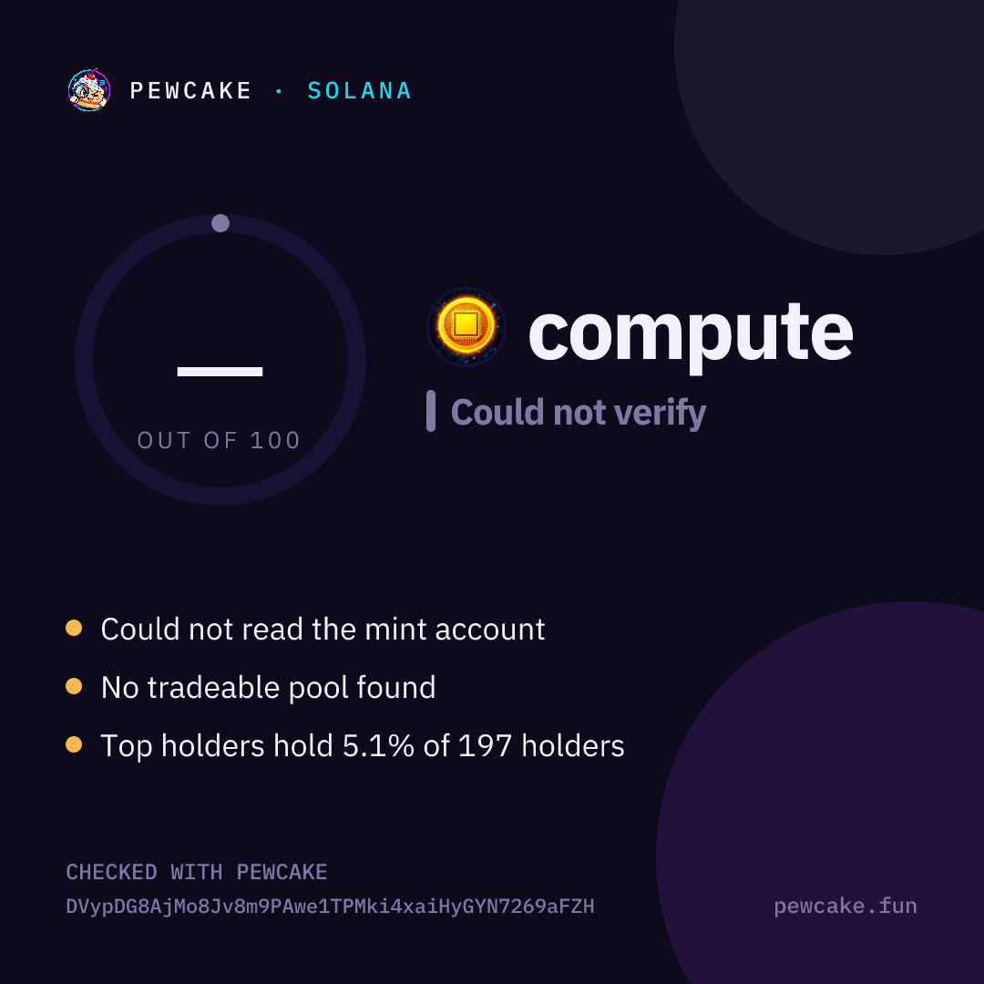 Pewcake risk card for compute