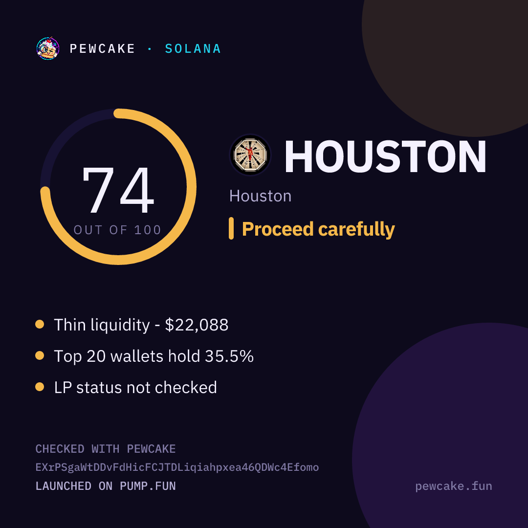 Pewcake risk card for HOUSTON