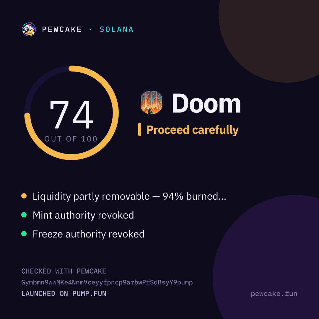 Pewcake risk card for Doom