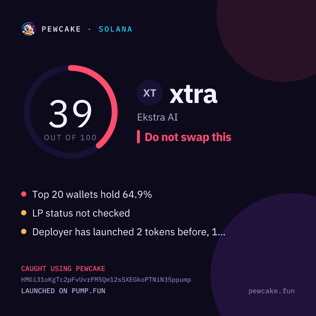 Pewcake risk card for xtra