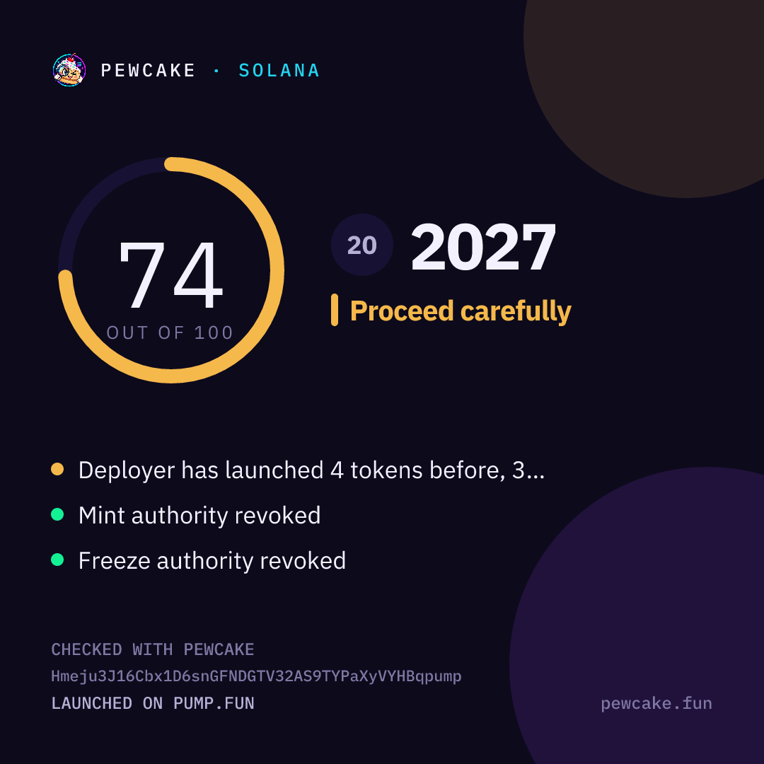 Pewcake risk card for 2027