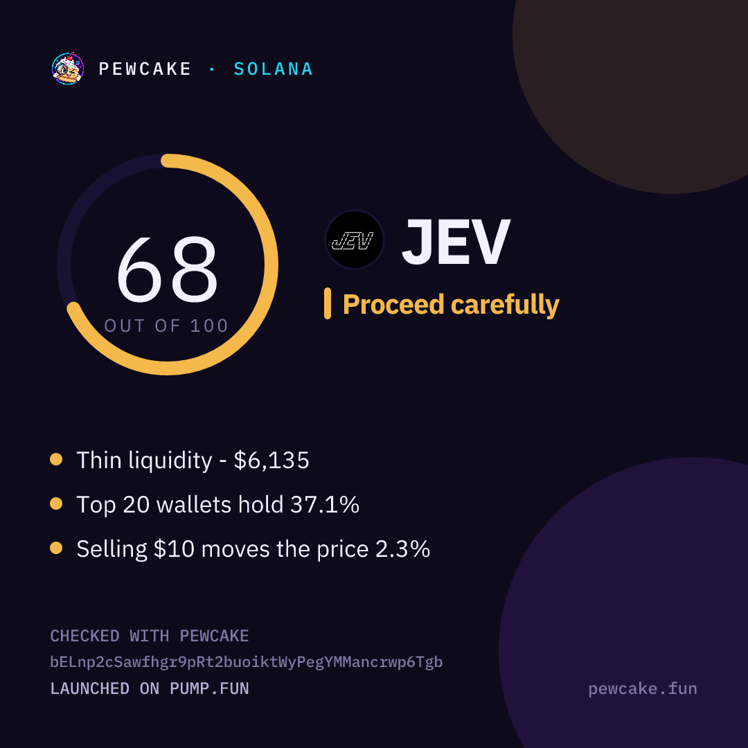 Pewcake risk card for JEV